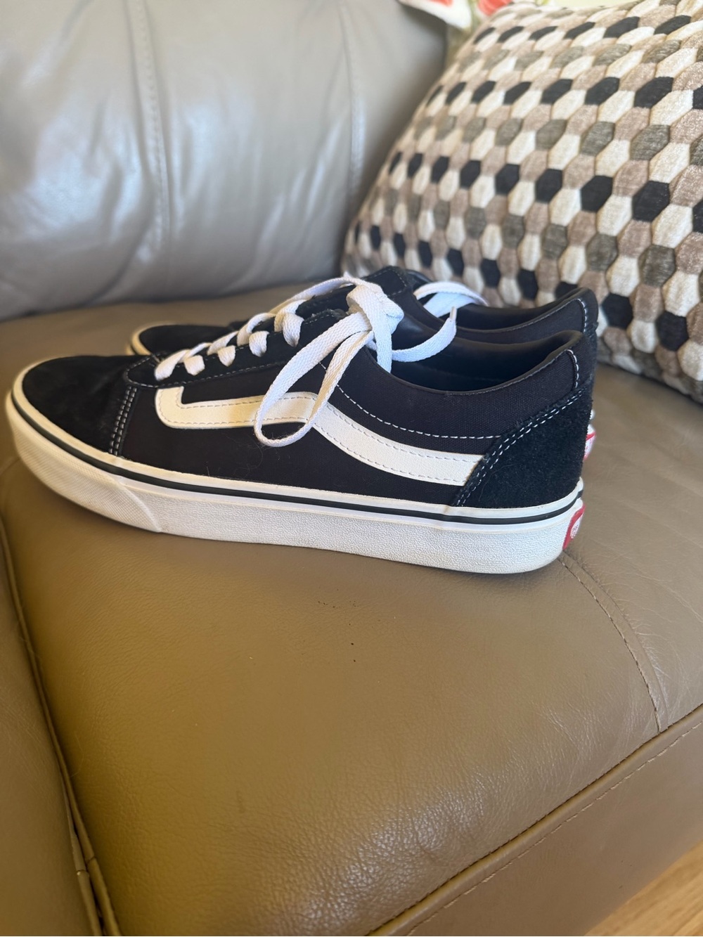 Vans Black and White Low-Top Skate Sneakers